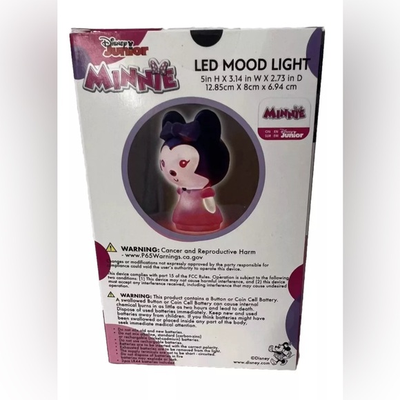 Minnie Mouse Night Light Disney Junior LED Mood Light New in Box Age 8+ Cartoon - Picture 3 of 4